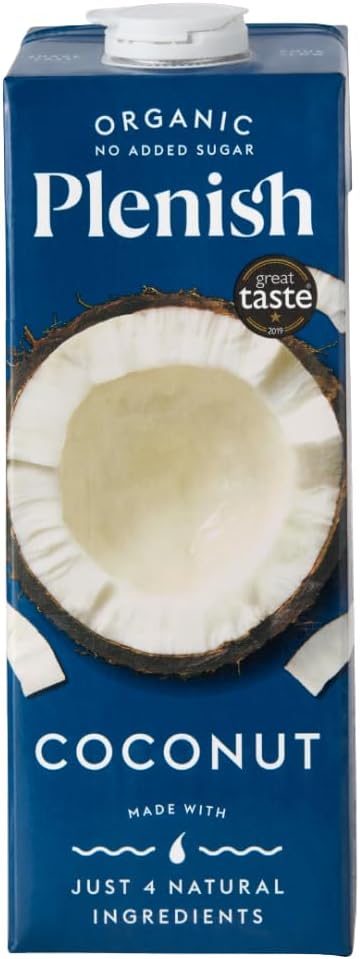 Plenish Organic Unsweetened Coconut Milk 1L (Pack of 8)