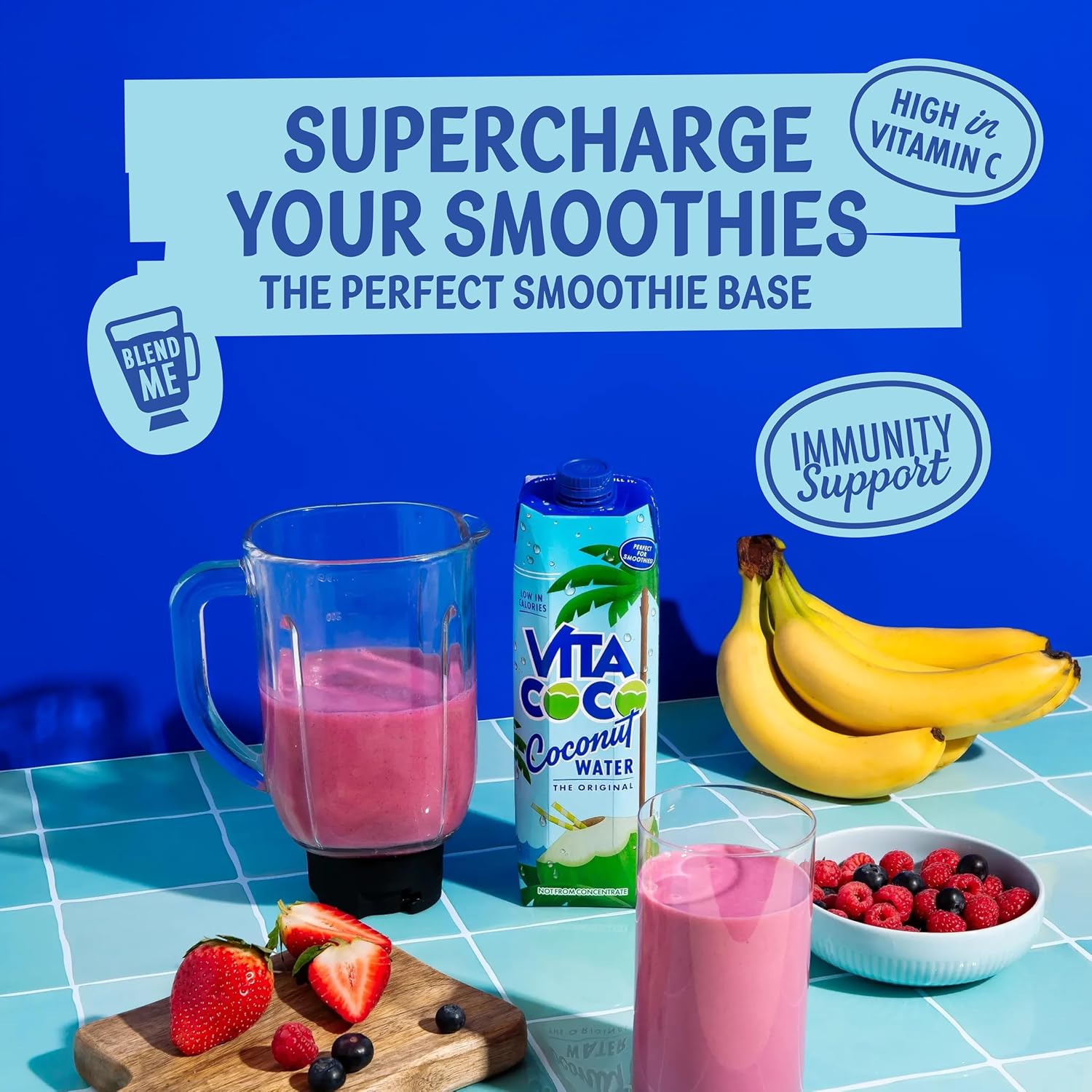 Vita Coco Original Coconut Water Multipack 500 ml x 12, Gluten Free, Full Of Vitamin C, Good Source Of Potassium, Low-Calorie, Thirst Quenching Refreshment