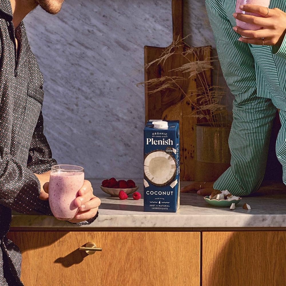 Plenish Organic Unsweetened Coconut Milk 1L (Pack of 8)