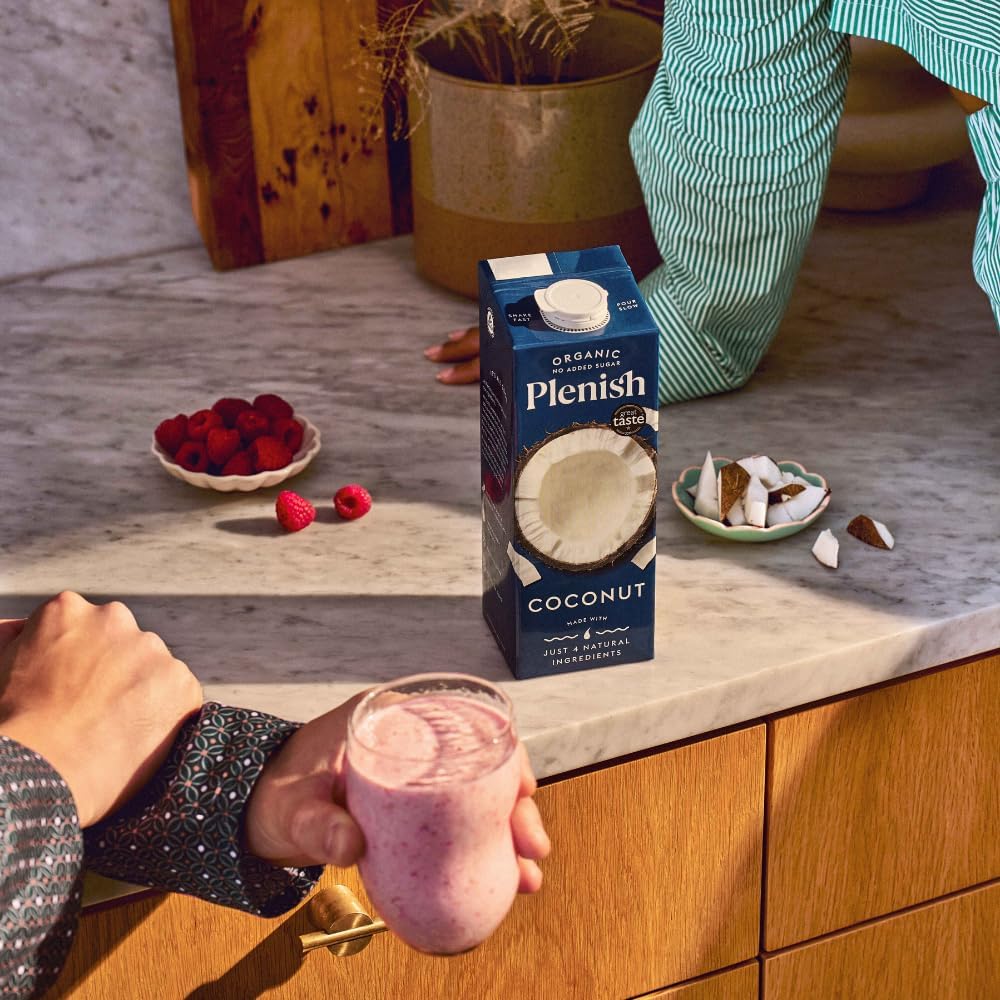 Plenish Organic Unsweetened Coconut Milk 1L (Pack of 8)